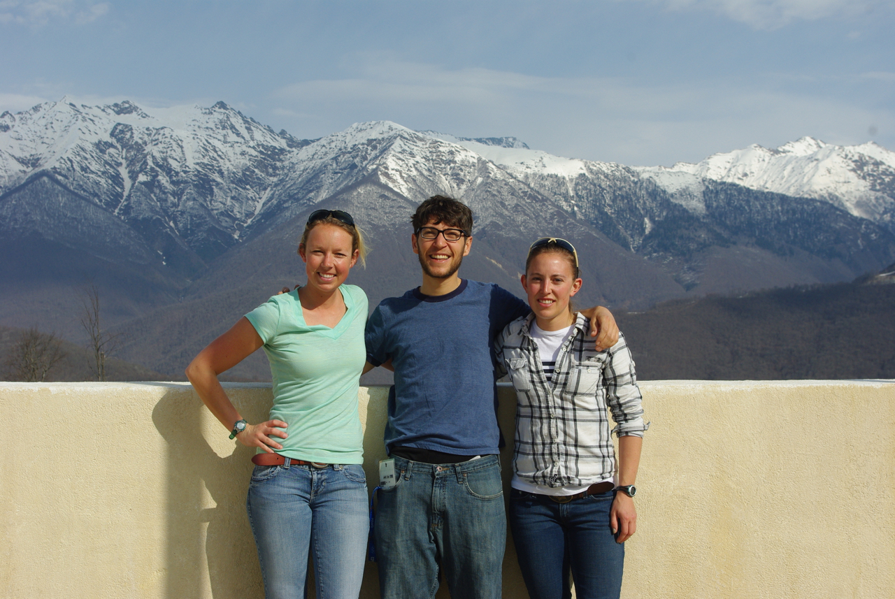 FasterSkier's Alex Kochon, Nat Herz, and Chelsea Little at the 2014 Olympics in Sochi, Russia. Little did we know what was going on behind the scenes of those Games.